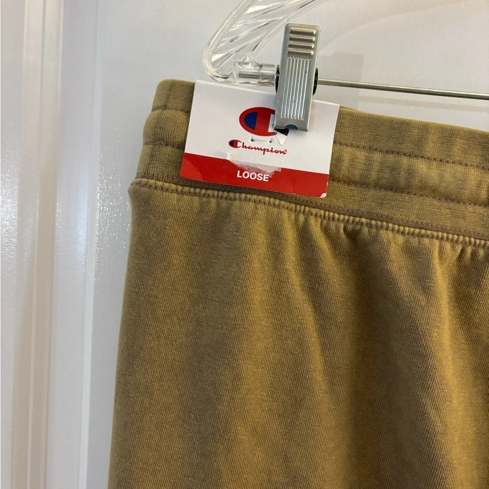 Mens Champion washed Tan Cargo Sweatpants - Casual Drawstring Joggers Sz XL